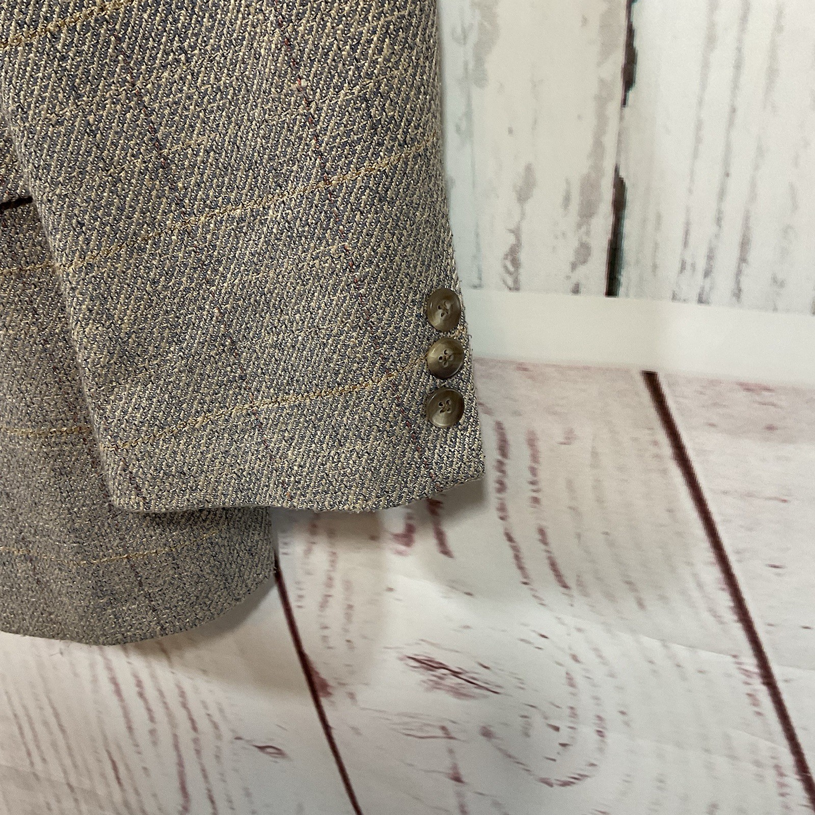 Vintage Christian Dior Tweed Blazer Men 42 Gray Sport Coat 80s Union USA Classic thumbnail 6