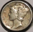 Silver Dime - Mercury - 1945 (Retoned after old cleaning)