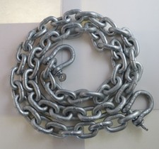 US Galvanized Windlass 1/4" x 4' ISO G4 Anchor Chain HDG w/ Galvanized Shackles