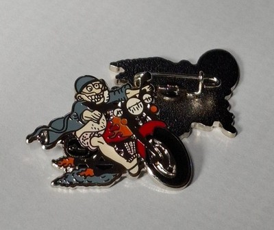 Old Man Racer Motorbike Fun Collectors Enamel Pin Badge Bikers NEW 3cm