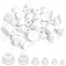 30Pcs Salt and Pepper Stoppers Plugs, 6 Sizes of Silicone 1, White