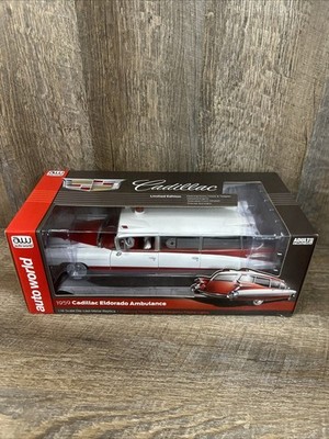 AMERICAN MUSCLE Auto World 1959 Cadillac Eldorado Ambulance 1:18 Scale Diecast