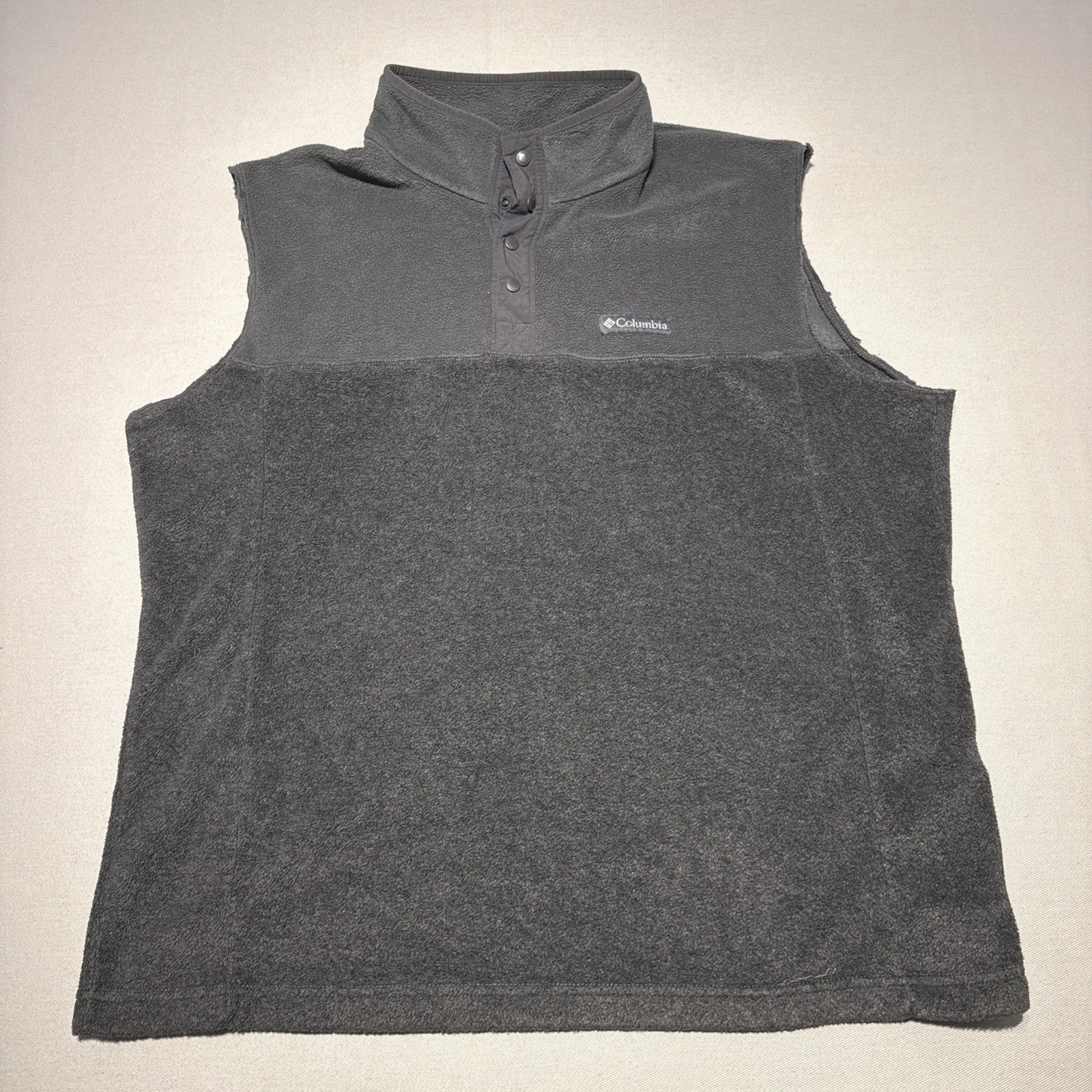 Columbia Snap T Fleece Mens XL Grey Vest Sleeveless Gilet Polyester