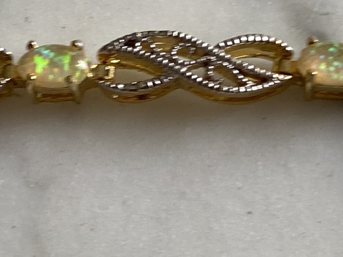 Gioielli vintage -925 FAS argento sterling con pietre opali - Foto 8 di 17
