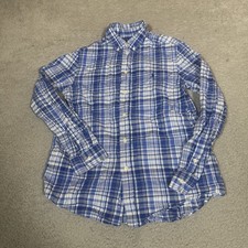 Polo Ralph Lauren Shirts Boys Large Blue Plaid Button Down Casual Preppy