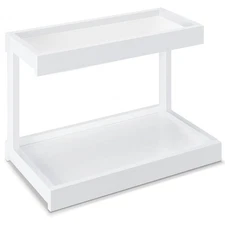 2 Tier Spice Rack Organizer for Countertop 15.8''L White Coffee Station/Bathr...