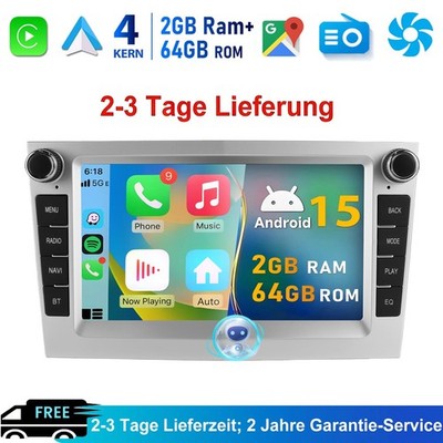 7'' Android 15 Auto Carplay Autoradio SWC 2+64G Für Opel Astra H Corsa C/D Zafira