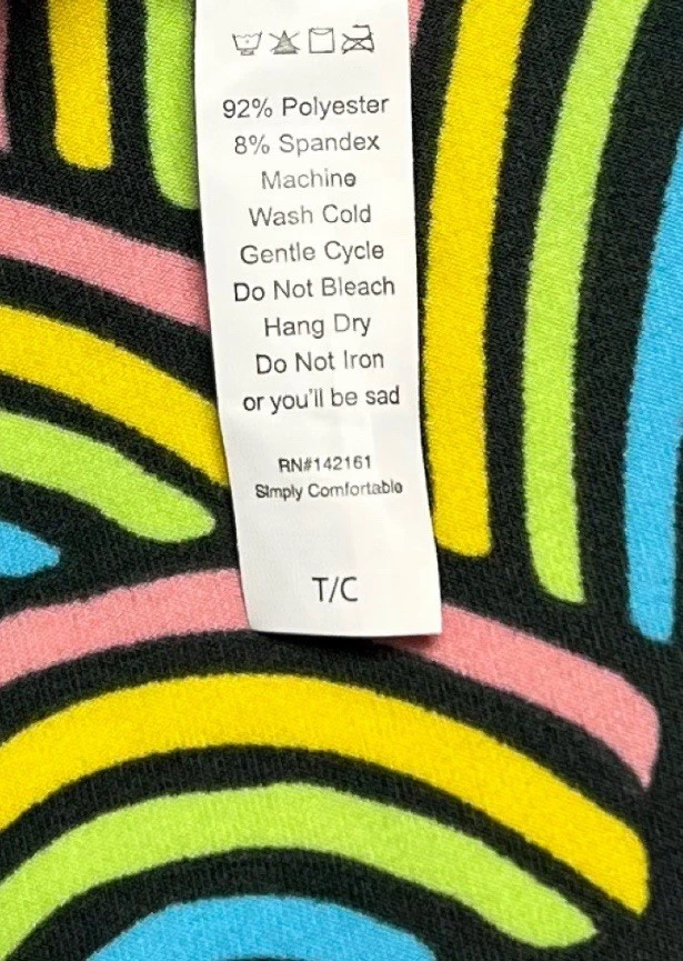 Leggings LuLaRoe TC Alto Curvilíneo Arco Iris Verano Colorido Rayas LGBTQ Orgullo OZ Foto 4 de 4