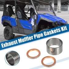 1 Set Exhaust Pipe Muffler Silencer Gasket for Yamaha Rhino 660 YXR660F 4X4