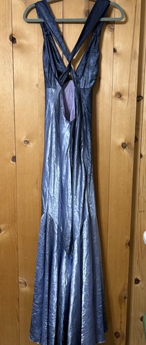 Cache 90s Y2k Fairy Wedding Formal Gown Floral Purple HOMBRE Dress XS Satin - Picture 15 of 24