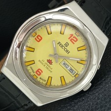 AUTOMATIC VINTAGE RICOH R31 JAPAN MENS YELLOW COLOR DIAL WATCH a705187-2