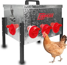 60Lb Automatic Chicken Feeder, 8 Ports No Waste Chicken Feeder with Locking Lid,