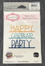 The Stamps of Life PARTY Word STAND-UP Extras Die Set Happy Celebrate Party NEW