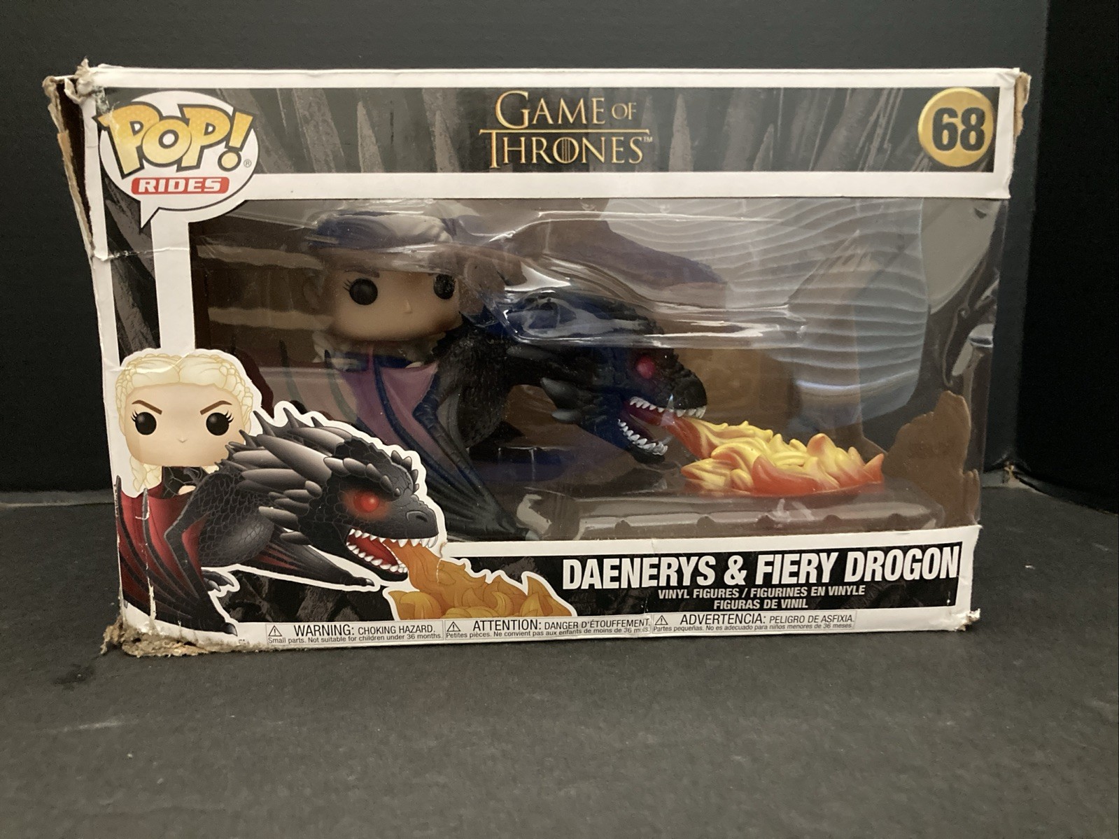 Funko Pop! Rides Game of Thrones Daenerys Riding Fiery Drogon #68 - Box Damage!