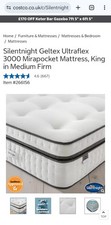 Silentnight Geltex Ultraflex 3000 Mirapocket Mattress, King in Medium Firm
