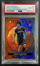 AMEN THOMPSON PSA 10 2023 PANINI OBSIDIAN #33 EQUINOX ETCH ORANGE FLOOD RC 64/75