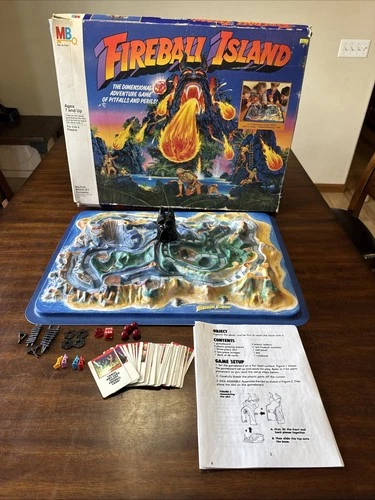 Vintage 1986 Milton Bradley Fireball Island Board Game With Box READ