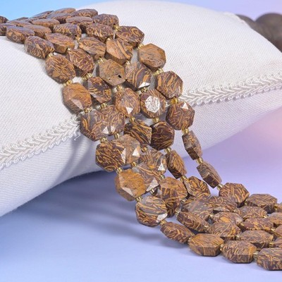 Firework Jasper Flat Faceted Hexagon Beads 12mm Jewelry Making 15.5 Inch Strand