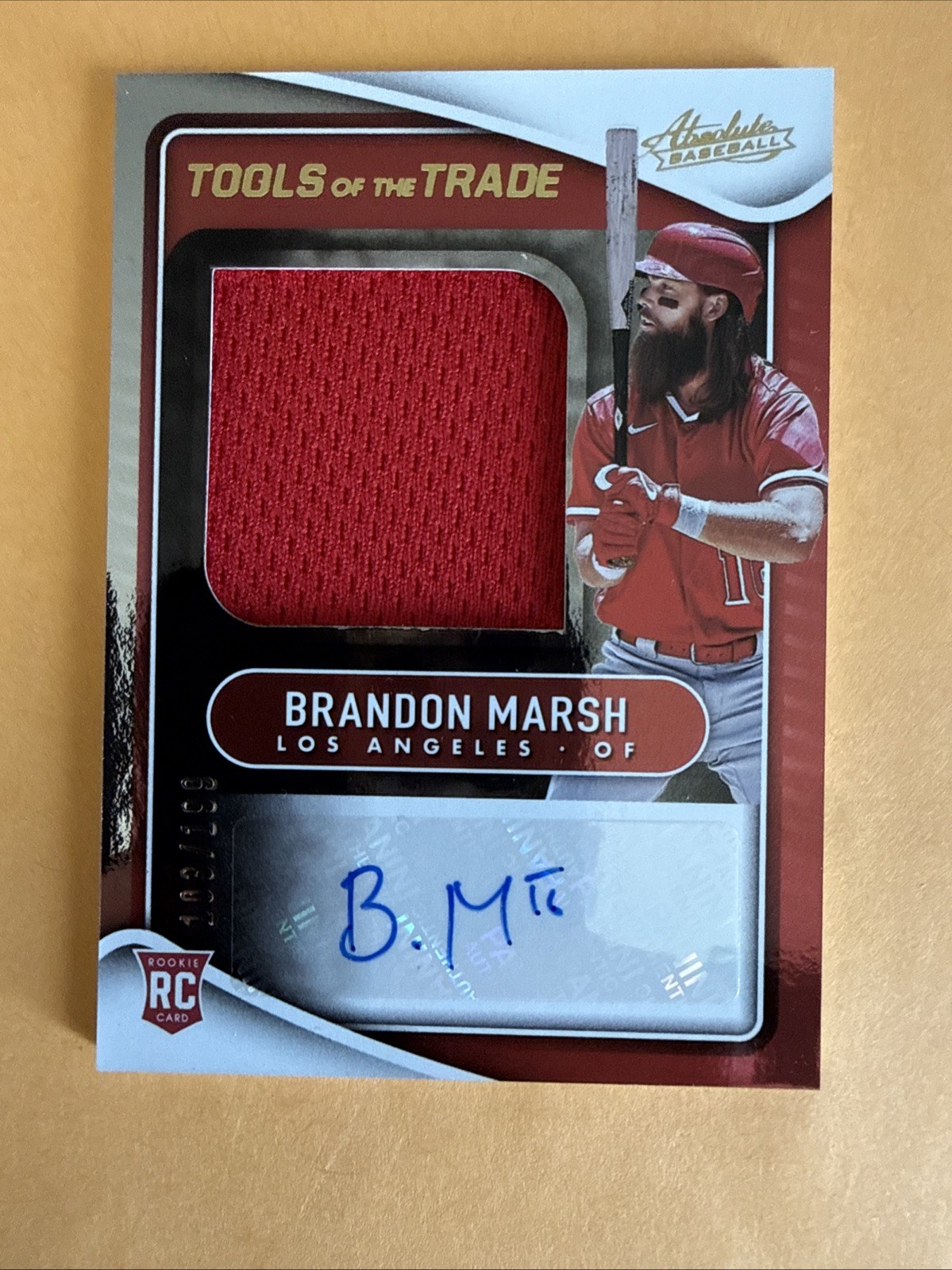 2022 Panini BRANDON MARSH 💎 Rookie Patch Auto Blue /199 & JESUS LUZARDO Auto RC view 3