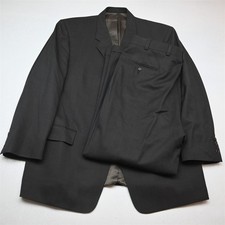 Vtg USA Made Y2K 2000s Boxy 44R 38x30 Brown Wool Mens Jacket Pants Suit