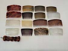 Set of 17 Vintage Style Hair Combs and One Hair Clip