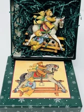 Erin’s Rocking Horse Susan Winget Lang Ornament 1998 Teddy Bear 85500114 1st Ed