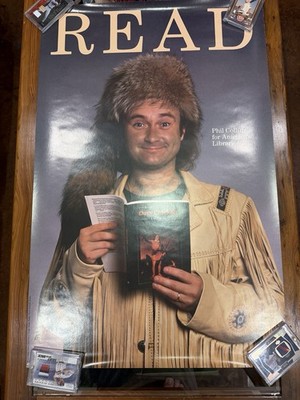 Phil Collins ''READ'' America's Libraries Promo Poster Vintage RARE 1987 Nice Cond