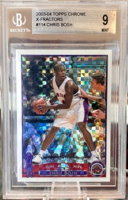 2003-04 Topps Chrome Chris Bosh #114 X-Fractor /220 (RC) - BGS 9