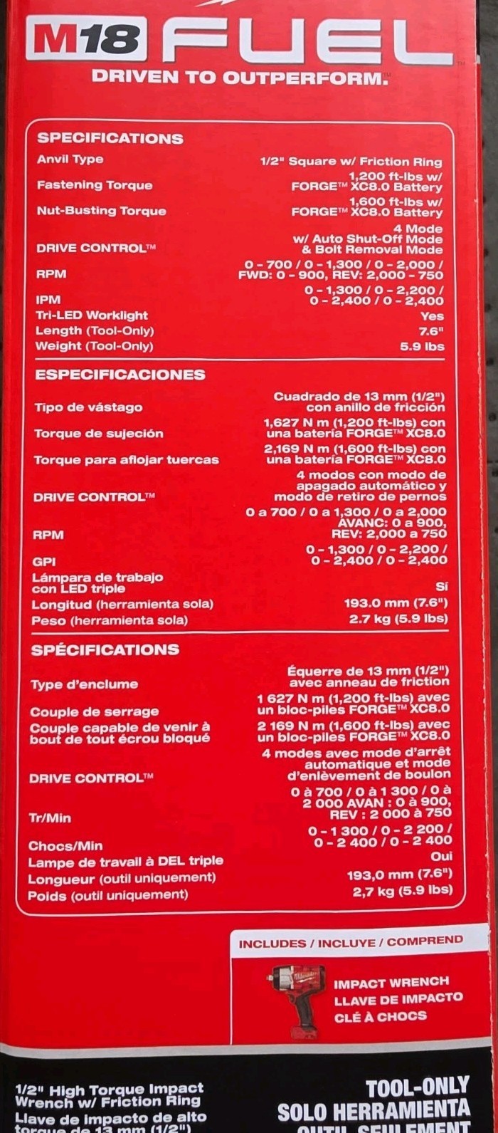 Milwaukee 2967-20 M18 FUEL 1/2" High Torque Impact Wrench w/ Friction Ring 3