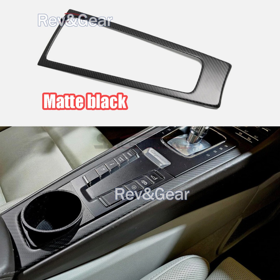 Matte Carbon Fiber Console Panel Trim Cover For Porsche 718 Boxster Cayman 911