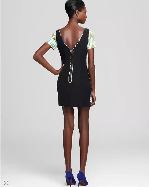 Plenty by Tracy Reese - Vestido de seda con estampado nativo colorido nuevo con etiquetas mediano Foto 2 de 4