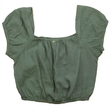 Rylee + Cru Skipper Top Sea Blue Large Womens Casual Shirt Long Sleeve