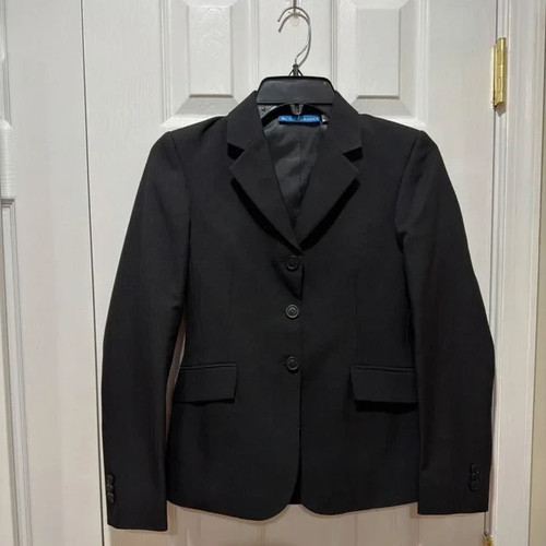 R.J. Classics Girls' Hampton Black Basic Show Coat - Size 14