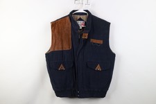 Vtg 90s Streetwear Mens Large Faded Flannel Lined Corduroy Puffer Vest Jacket