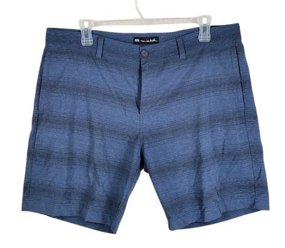 Travis Mathew Golf Chino Shorts Mens 40 Blue Black Pin Stripe Stretch (41x8.5)