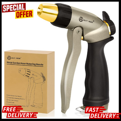 Garden Hose Nozzle 100% Metal High Pressure Spray Nozzle Adjustable Spray
