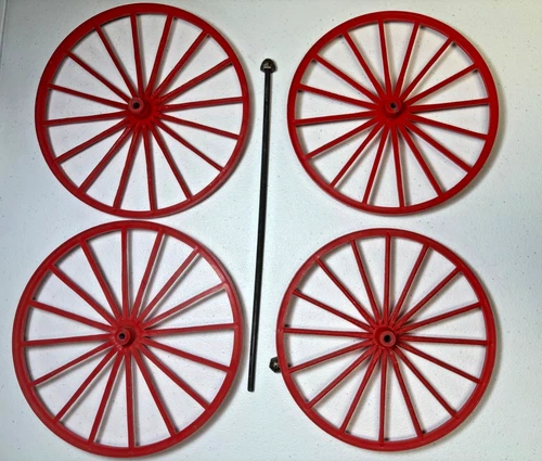 Marx Johnny West Vintage Buckboard Original 4 Red Wheels 1 Axel