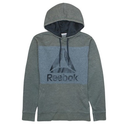 Reebok Herren Grau Pullover Hoodie S Logo Sport Fleece