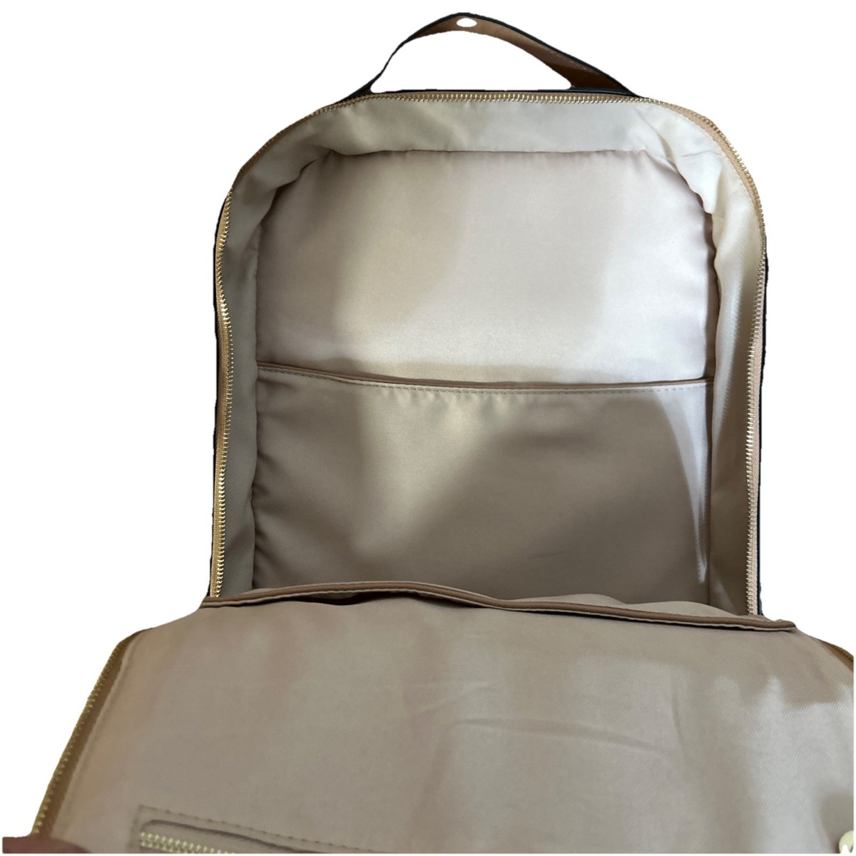 Calpak Kaya 15 inch Laptop Caramel Faux Leather Backpack w 