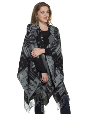 i-Smalls Damen Gemma großes warmes Winter Cape Decke Schal