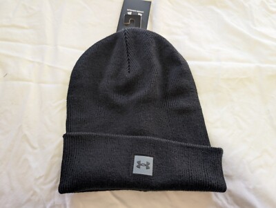 Under Armour Men's Gray Solid Cuffed Truckstop Beanie Hat One Size