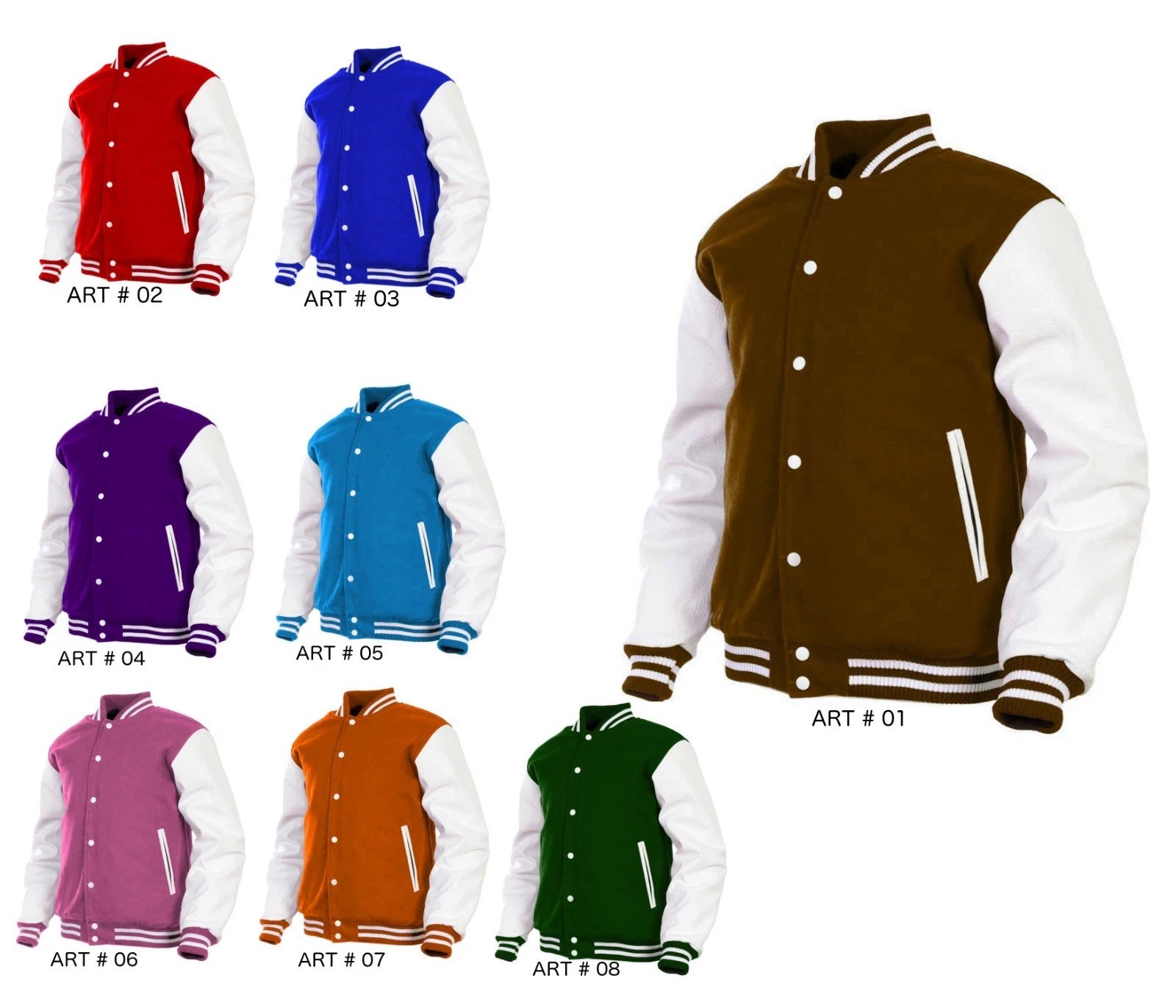 Deckra Mens Varsity Jacket Faux Leather Arms Fleece Letterman College Jacket