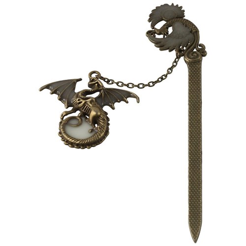 Hochwertig Lesezeichen Metall Nachtlicht Dragon Phoenix Lesezeichen Büro