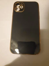NEW BLACK GOLD IPHONE 12 MOBILE PROTECTIVE CELLPHONE CASE COVER CELL PHONE SKIN