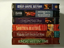 6 VHS lot Gaither Video Series Sing Your Blues Away Moments to Remember Sunday +