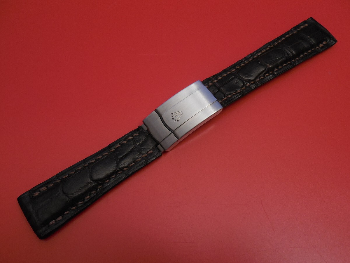 ROLEX SOLID STEEL DEPLOYMENT CLASP BUCKLE BAND BRACELET 20MM CROCO