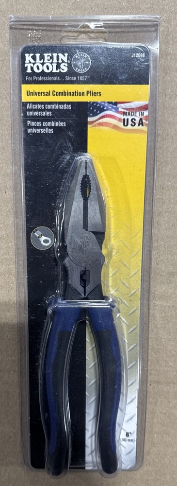 Klein Tools 8” Universal Combination Linemans Pliers High Leverage J12098 NEW