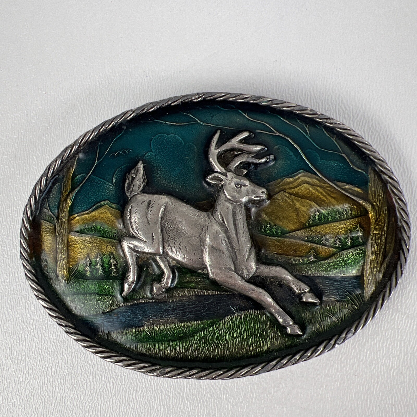 Vintage Belt Buckle The Great American Buckle Company 1980 Deer Stag Serial #472