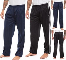 MENS STRIPED SILKY JOGGING BOTTOMS JOGGERS GYM Zipped TRACKSUIT PANTS TROUSERS
