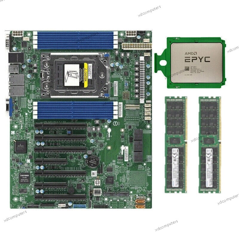 Supermicro H12SSL-i Motherboard+ AMD EPYC 7402 CPU + Samsung